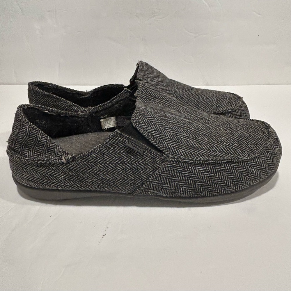 VIONIC MENS MAXWELL DARK GREY HERRINGBONE SLIPPER CANVAS, ORTHOTIC, COMFORT, 13 - Picture 6 of 13